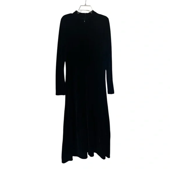 ME+EM Perfect Simplicity Stretch Velvet Black Maxi Dress | Sz 10 - Picture 2 of 15